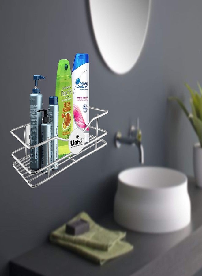 Unify Stainless Steel Multipurpose Storage Rack/Shelf, Bathroom Shelves and Racks Steel, Bathroom Shelf Accessories, Chrome Finish, Size: 31 * 15 * 7 cm - Image 2